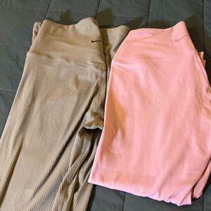 Nike Tan Ribbed Leggings
